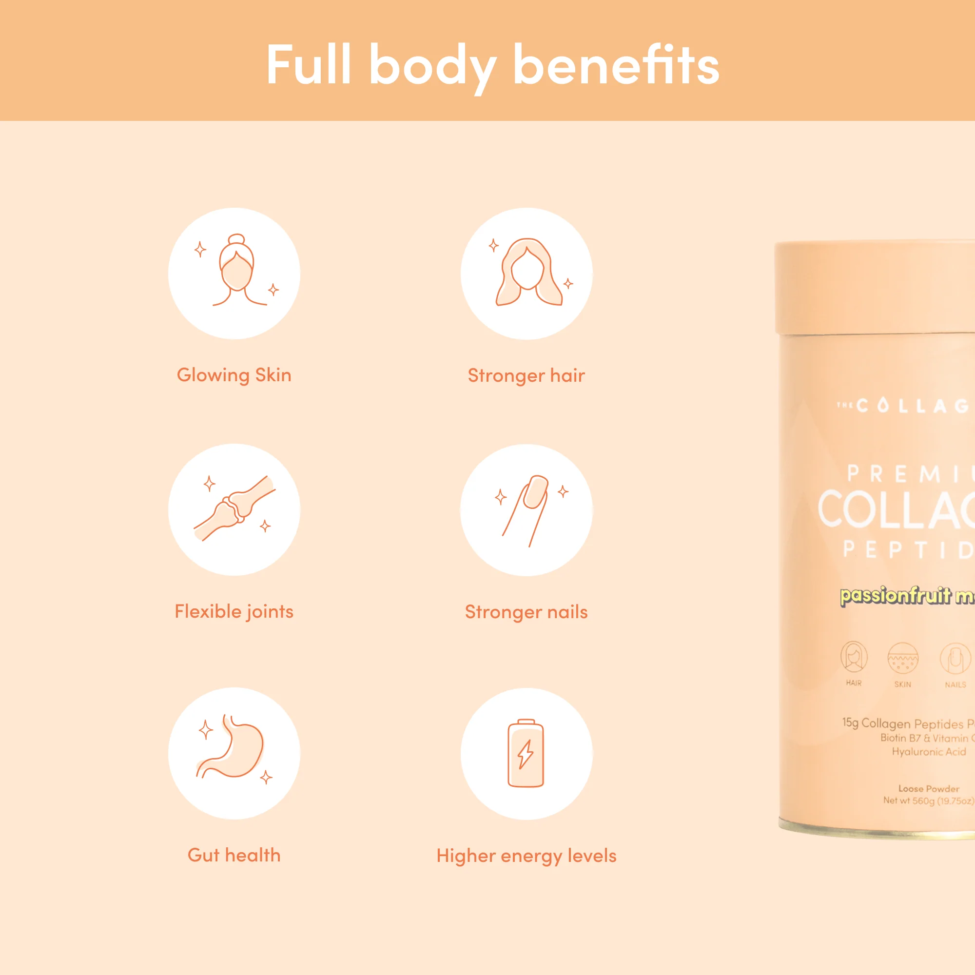Passionfruit Mango Collagen Powder - 280g - Image 3